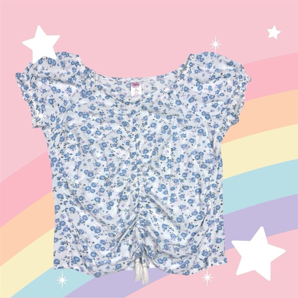 Justice Blue Floral Kids Blouse